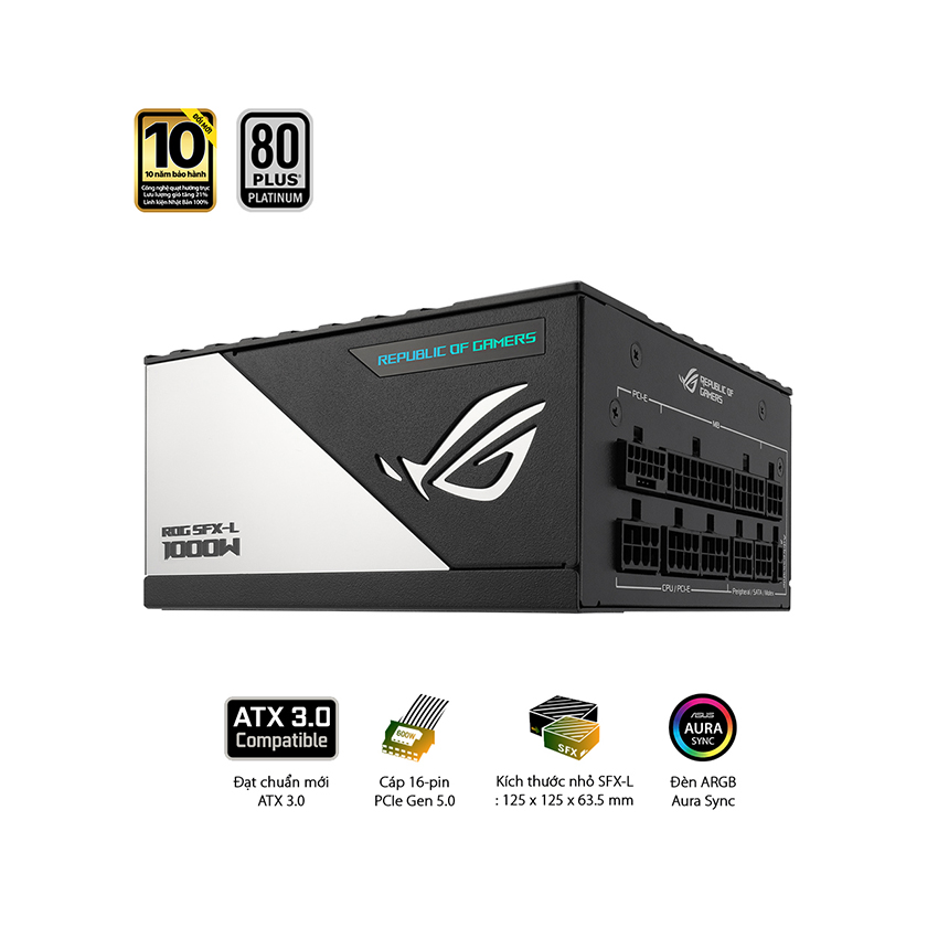 Nguồn Mini SFX-L Asus ROG LOKI 1000P 1000w Platinum ( Pci Gen 5.0 - Full Modular)